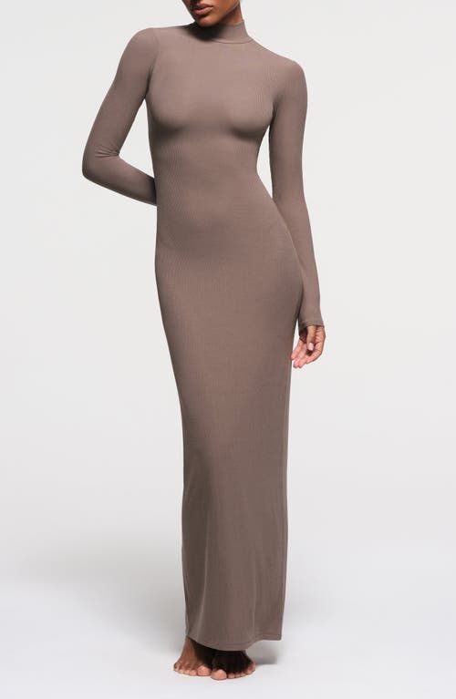 Soft Lounge Mock Neck Long Sleeve Maxi Dress