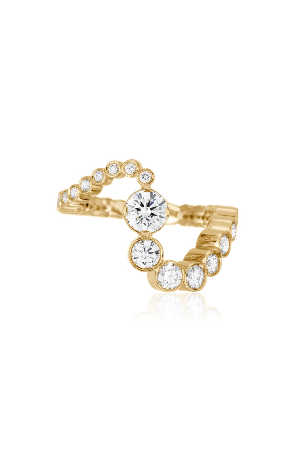 Grand Ensemble Ocean 18K Yellow Gold Diamond Ring