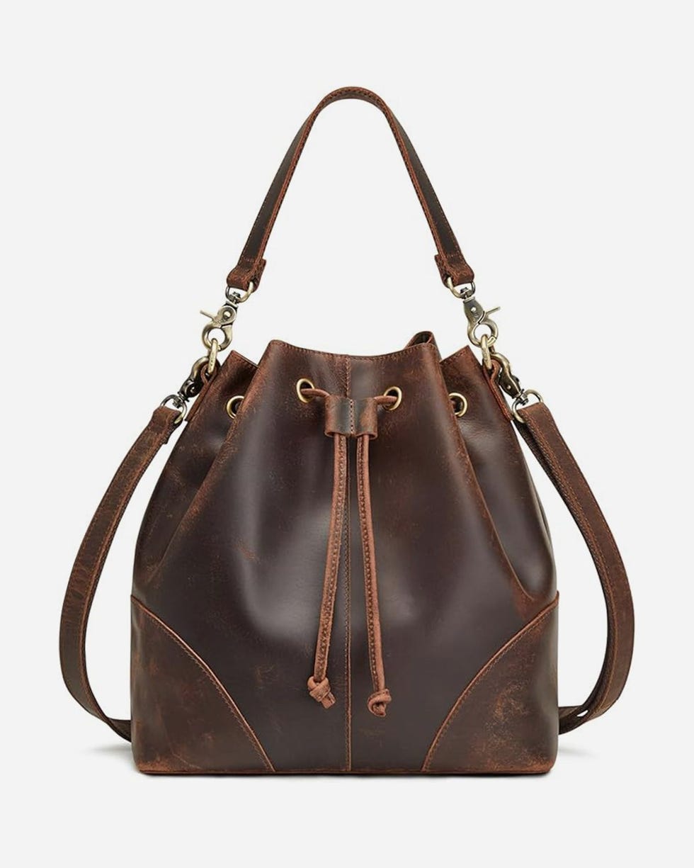 Genuine Leather Bucket Bag