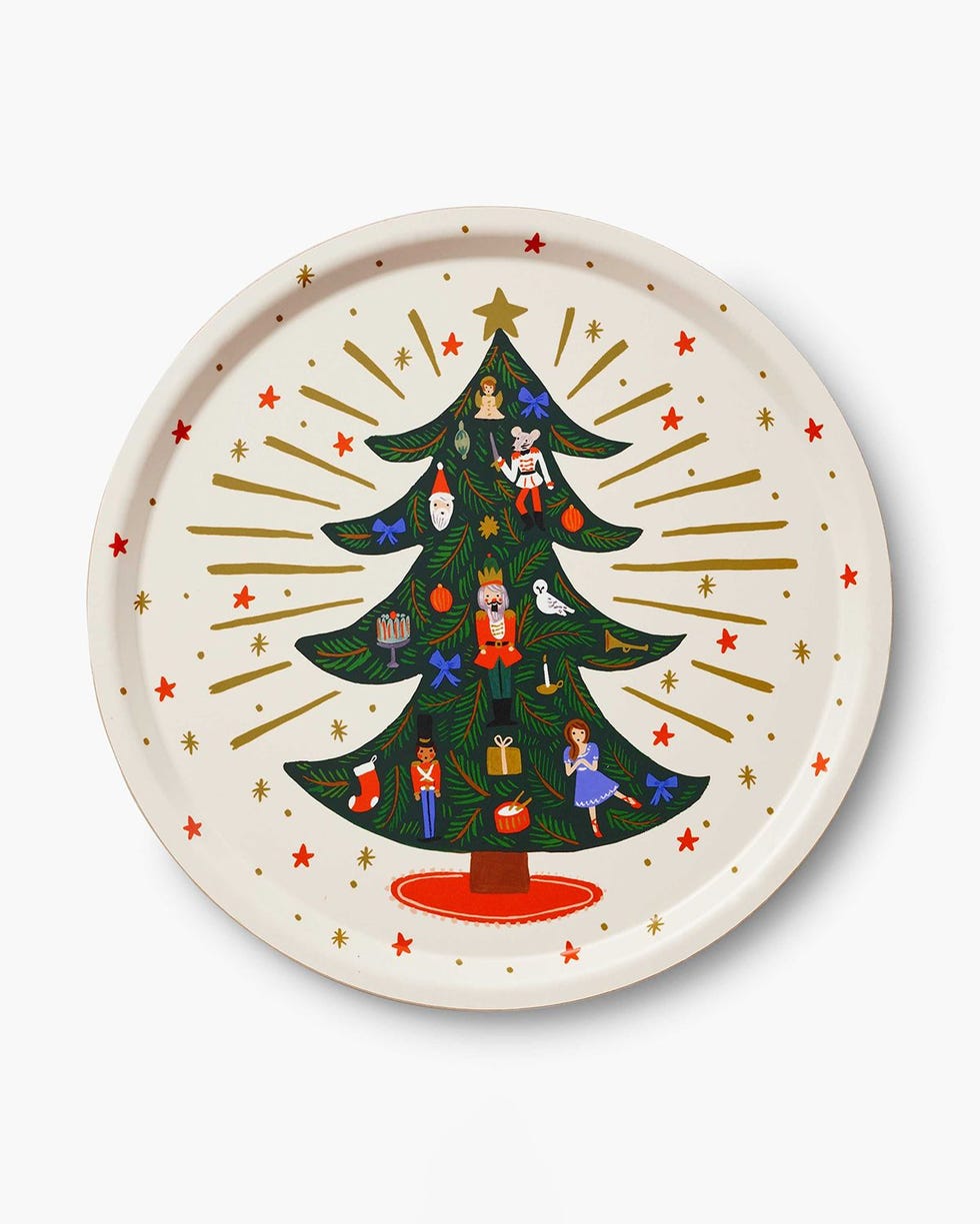 Holiday Round Serving Tray