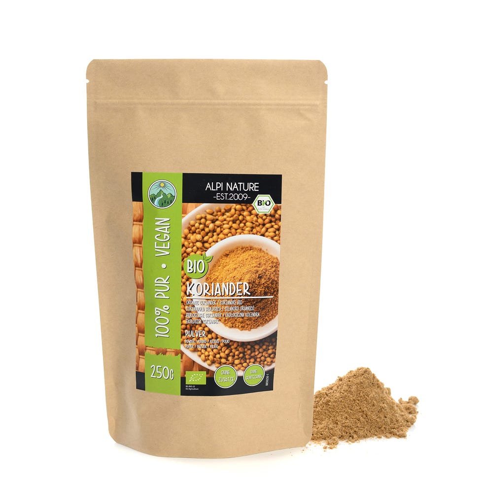 Coriandolo biologico macinato (250g), polvere di coriandolo biologico, semi di coriandolo biologico macinato, coriandolo da agricoltura biologica certificata, testato in laboratorio