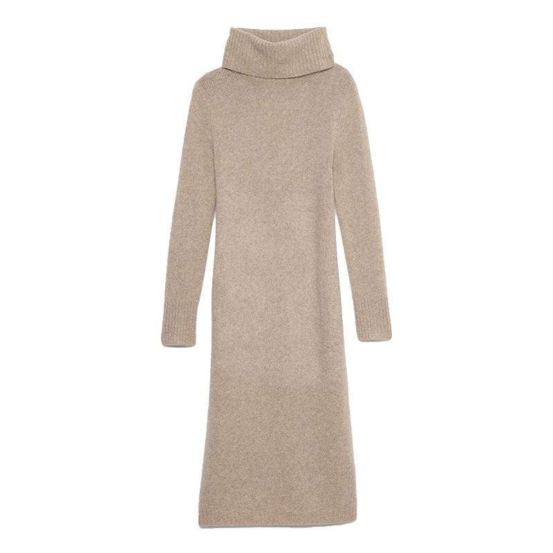 Cashmere Turtleneck Midi Sweaterdress