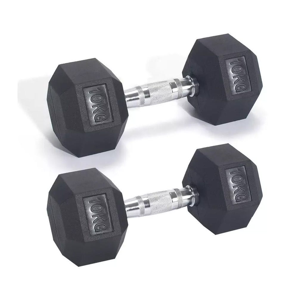 Pro Fitness 10kg Dumbbells x2
