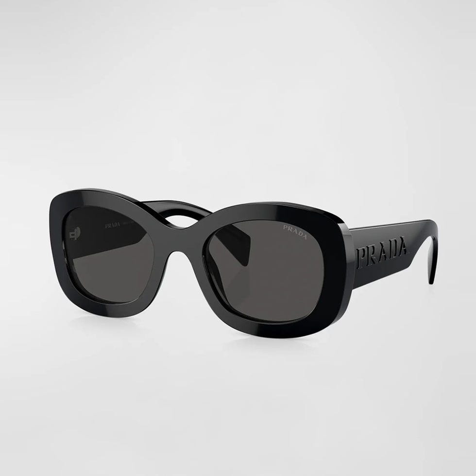 Oversized Logo Acetate & Plastic Oval Sunglasses