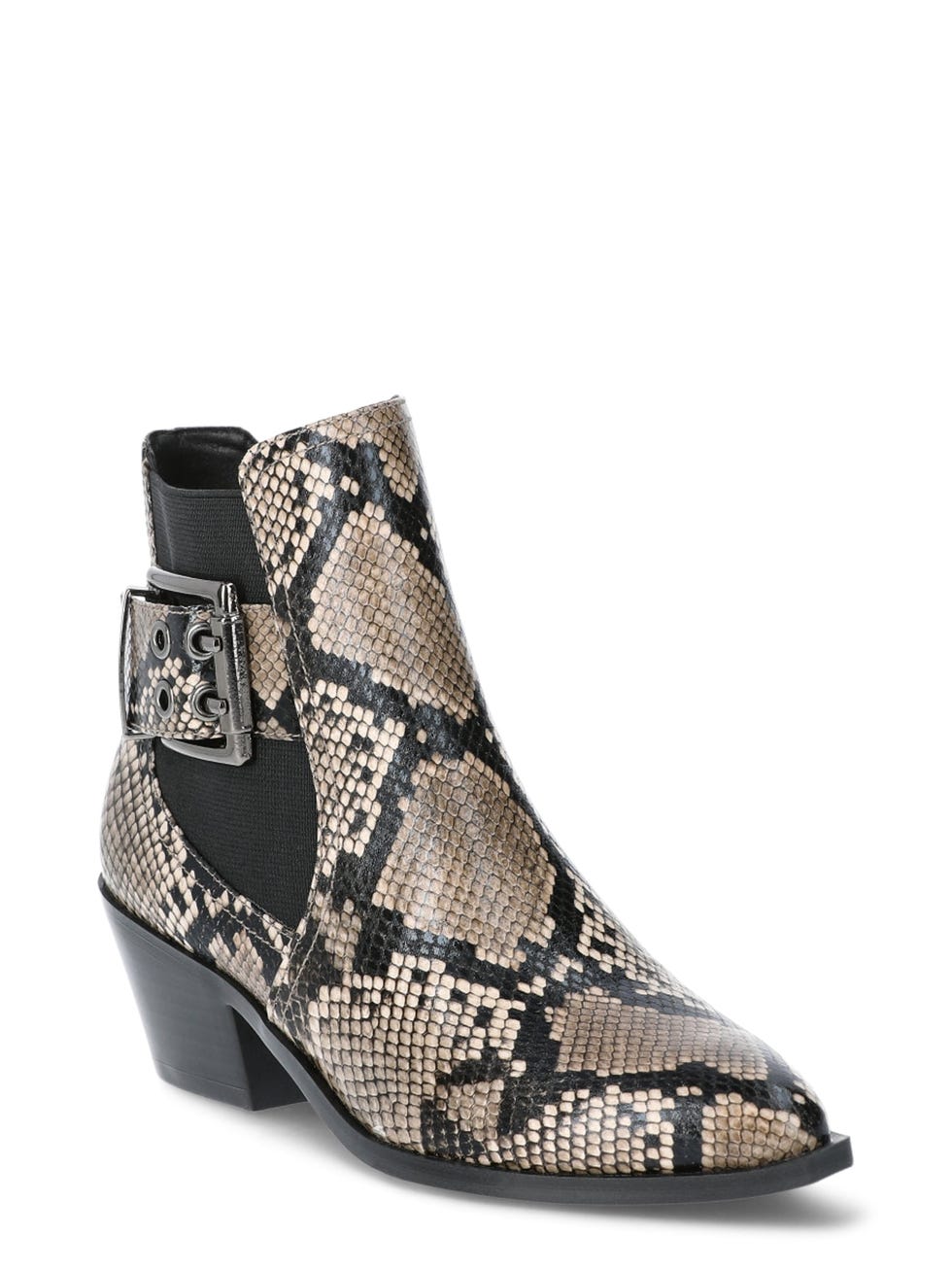 Women’s Faux Leather Moto Buckle Ankle Booties