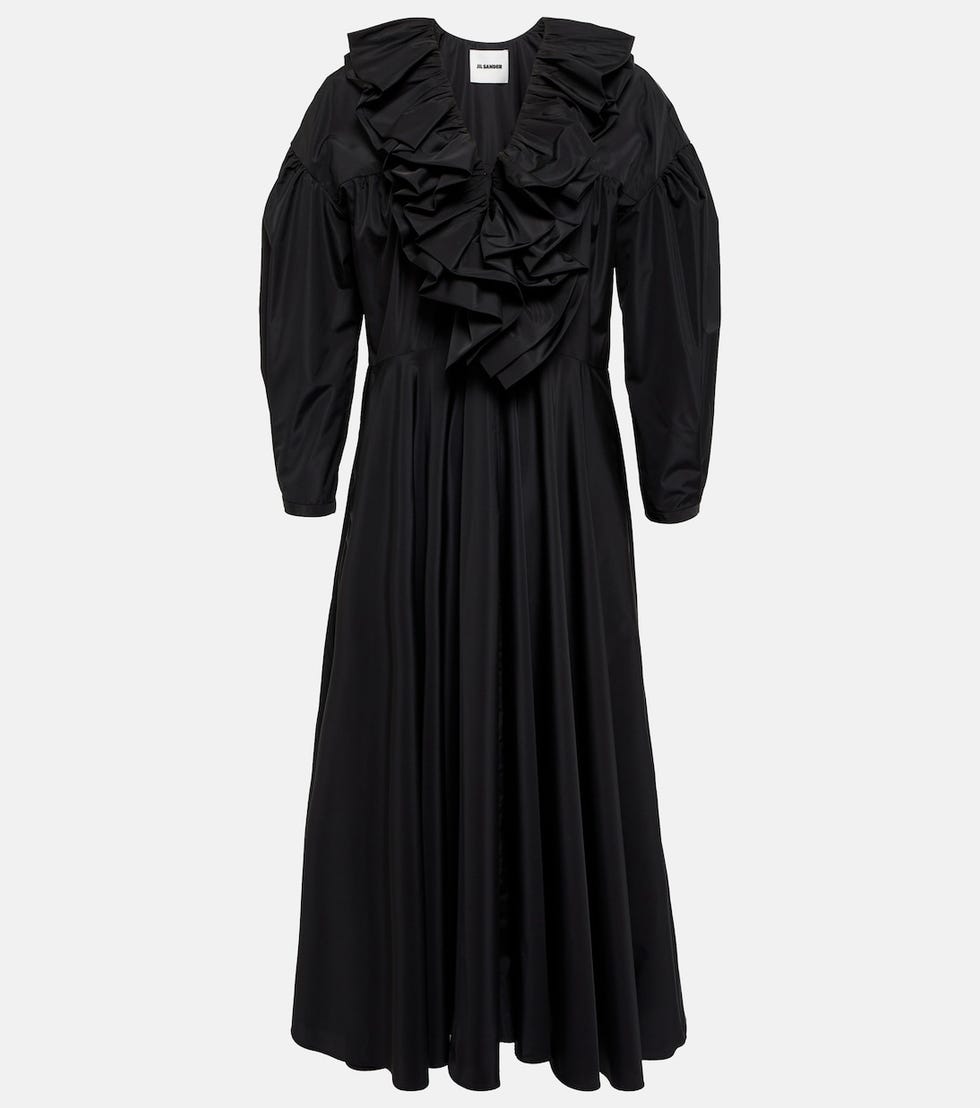 Ruffle-trimmed midi dress