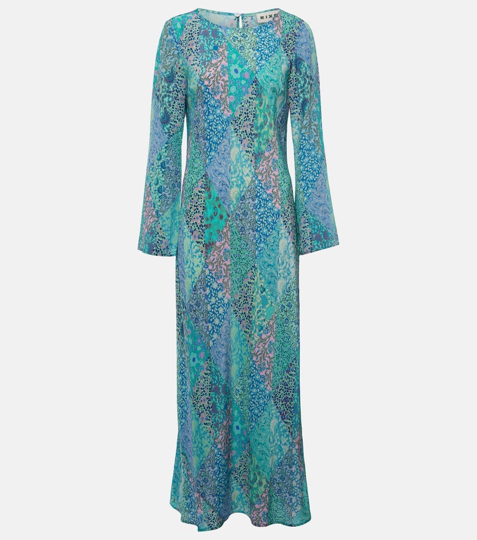Alondra patchwork silk maxi dress