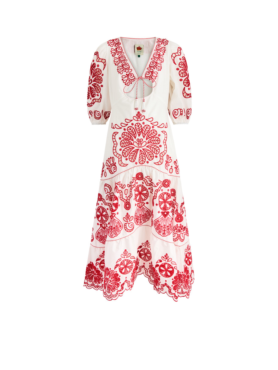 Richelieu v-neck maxi dress