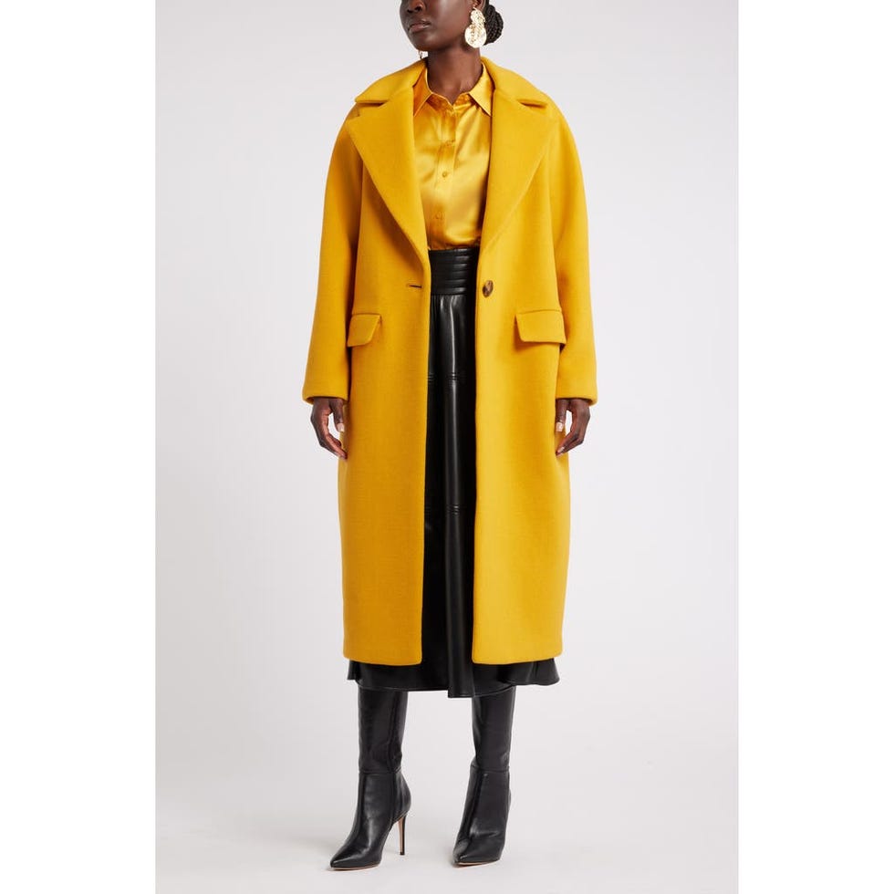 Megan Renee Oversize Wool Coat in Yellow Gleam 