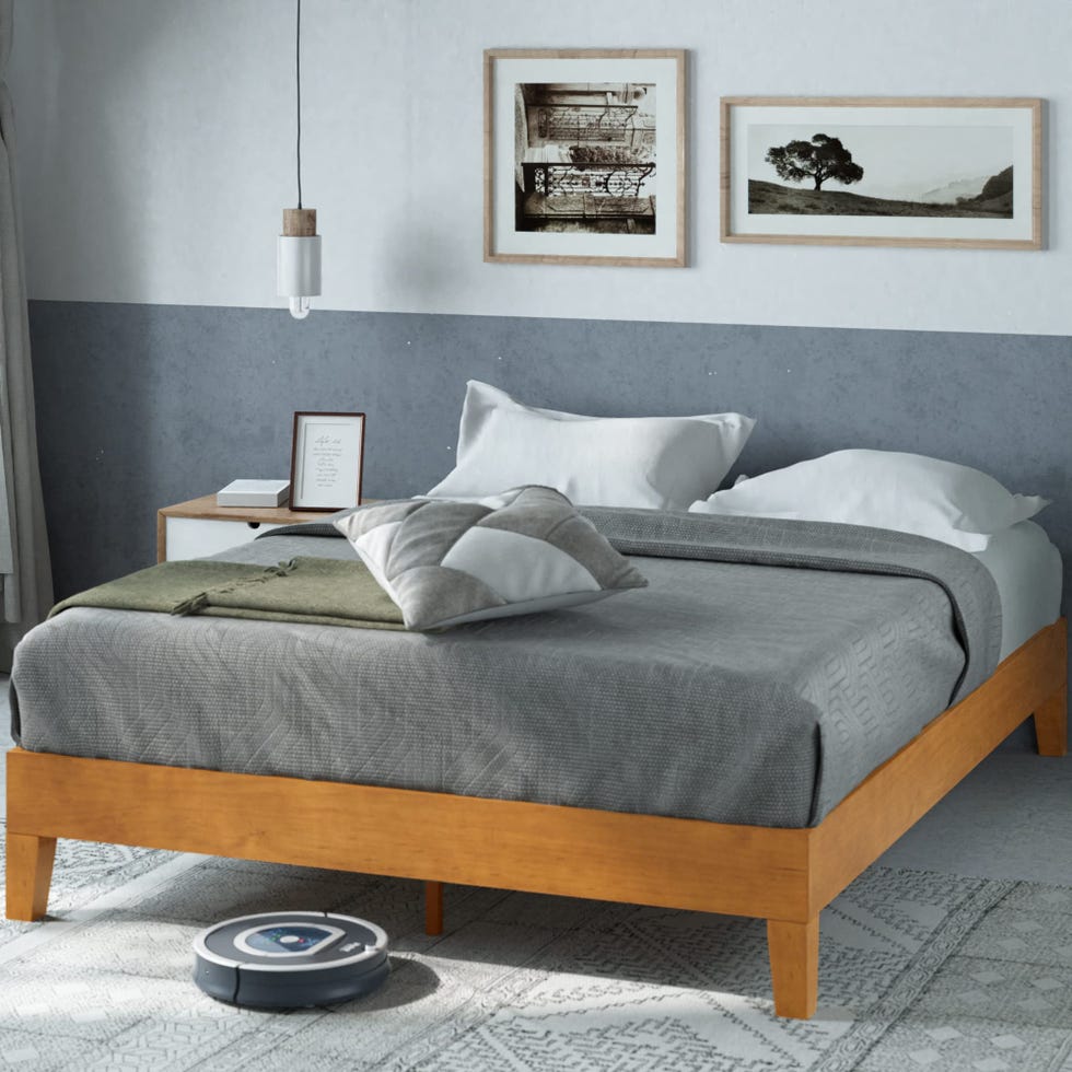 Wooden platform bed