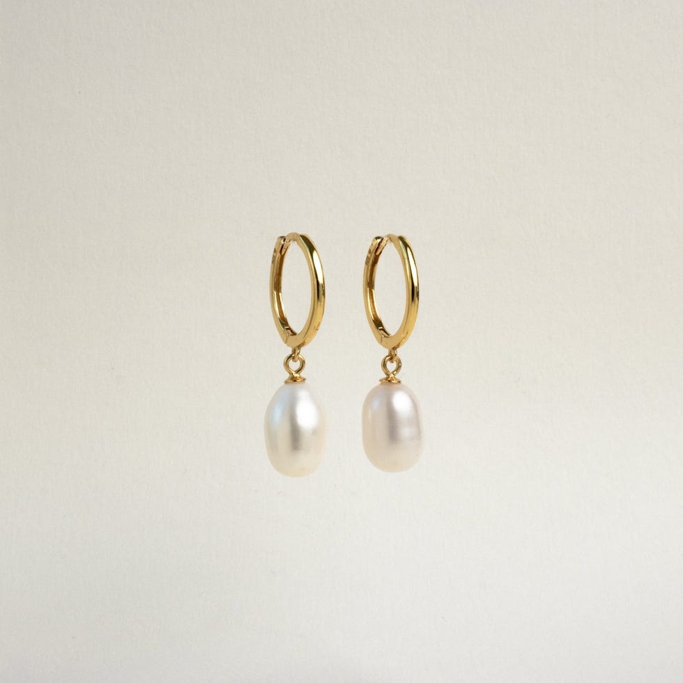 Maggie Pearl Drop Hoops