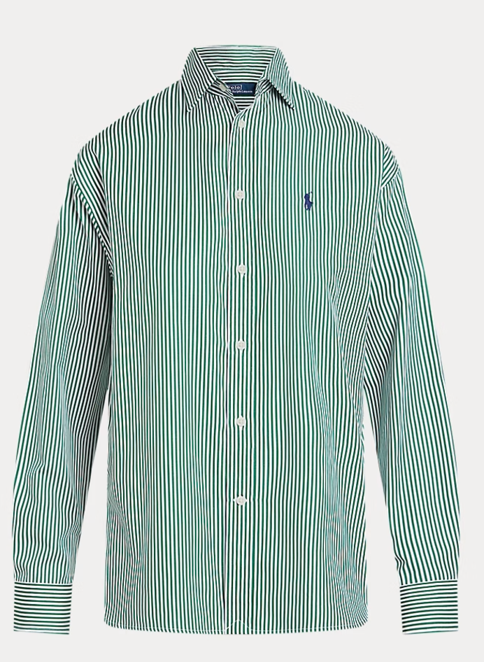 Relaxed Fit Striped Cotton Shirt