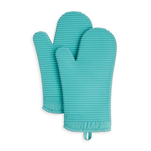 Ribbed Soft Silicone Oven Mitt Set