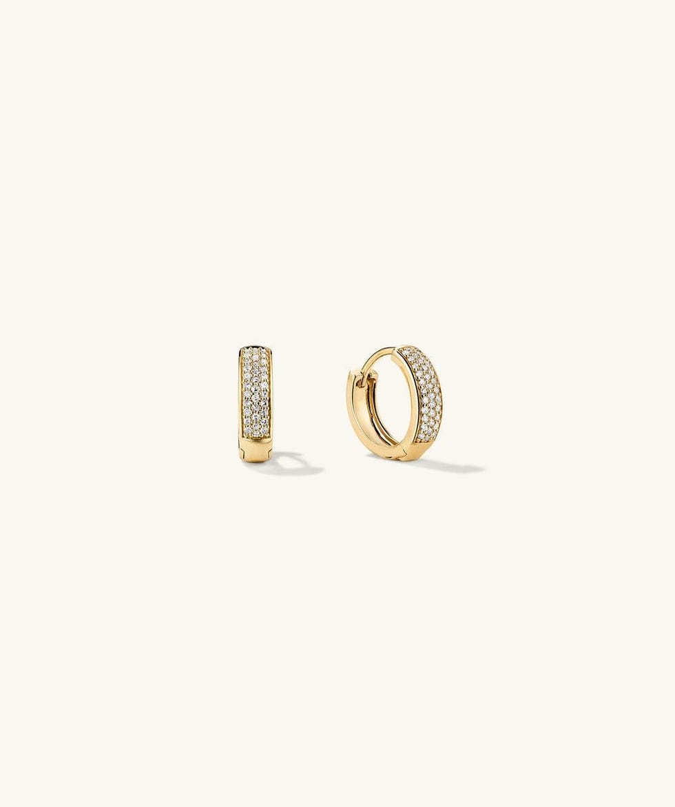 Bold Pavé Diamond Huggie Hoops