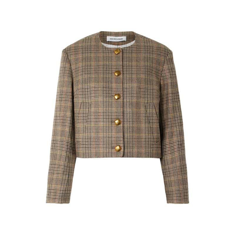 Andrea check wool blend jacket