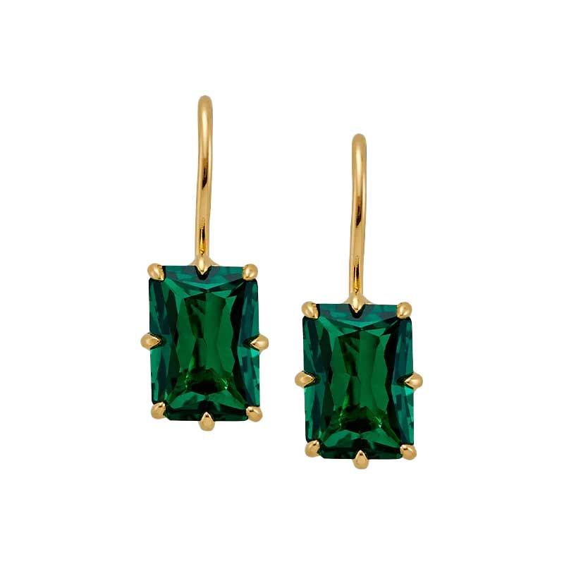 Emile earrings with brilliant-cut emeralds and nanocrystals