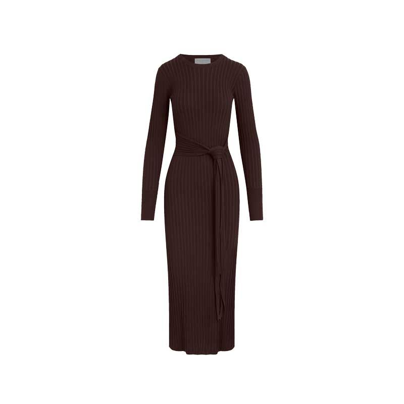 Carmen Ribbed Tie Front Dress