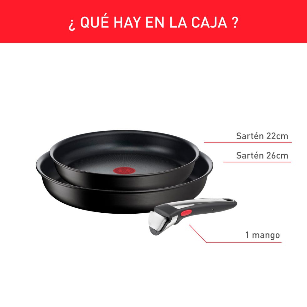 Juego de 2 sartenes con mango extraible