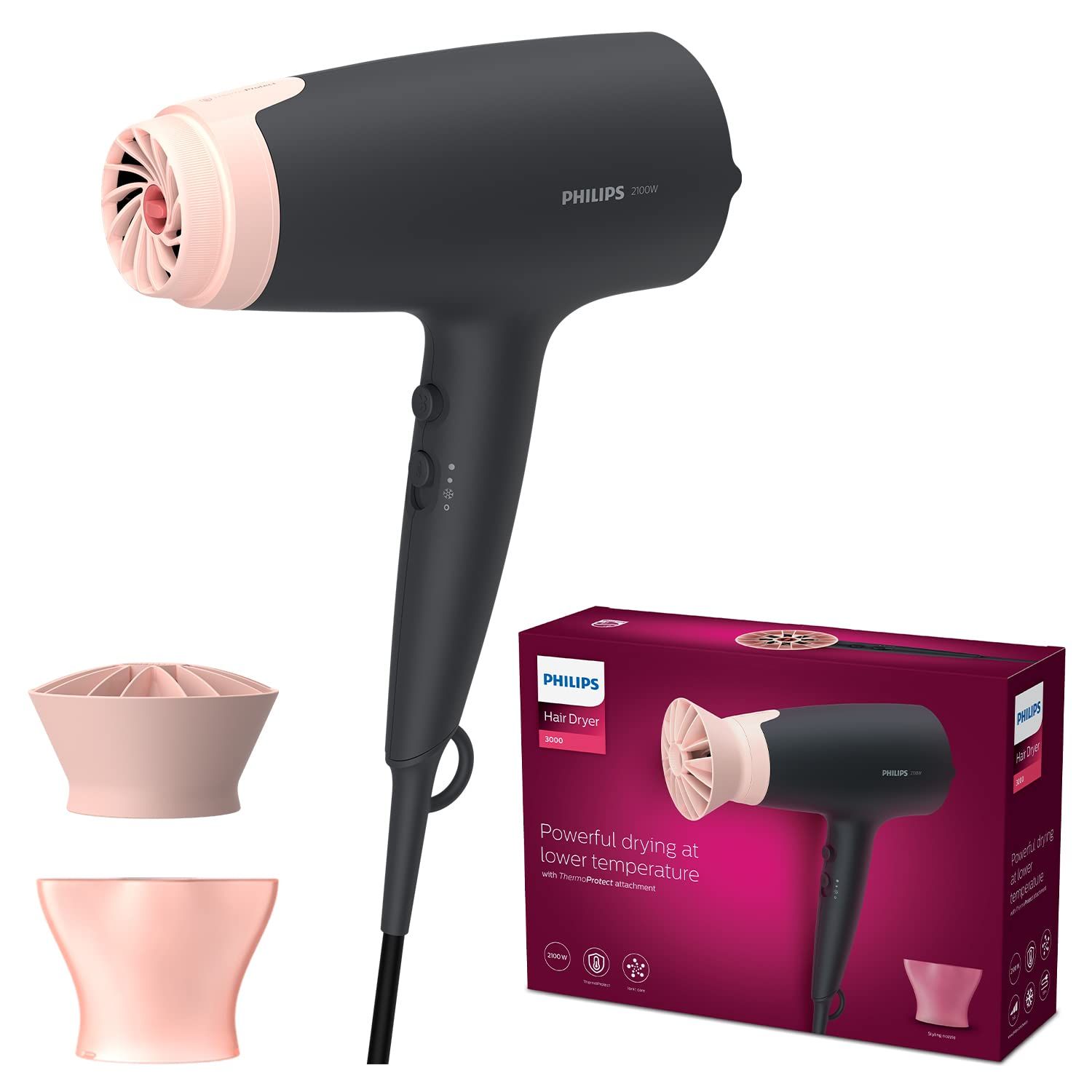 Philips Asciugacapelli Serie 3000 con ThermoProtect