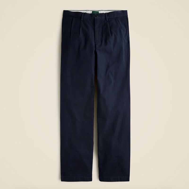 Classic Double-Pleated Chino Pant