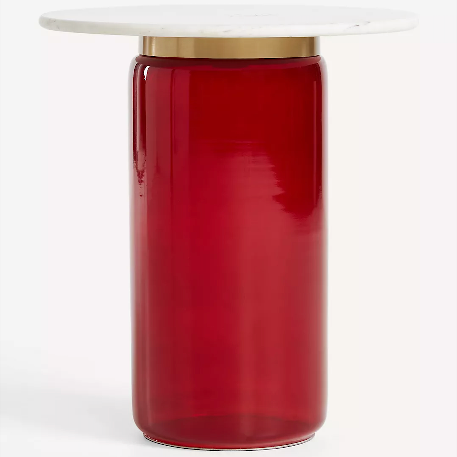 Infinity Marble-Top Glass Side Table Infinity Marble-Top Glass Side Table