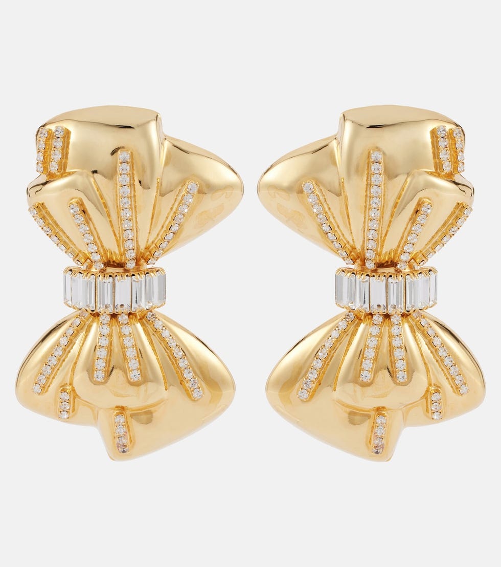 Crystal-Embellished Clip-On Earrings