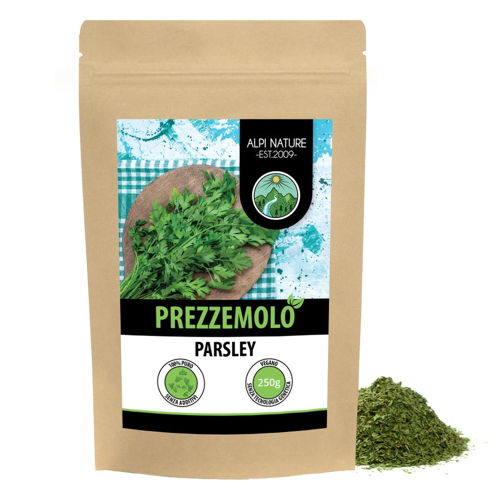 Prezzemolo strofinato (250g), prezzemolo essiccato delicatamente, prezzemolo puro al 100% e naturale per la preparazione di miscele di spezie
