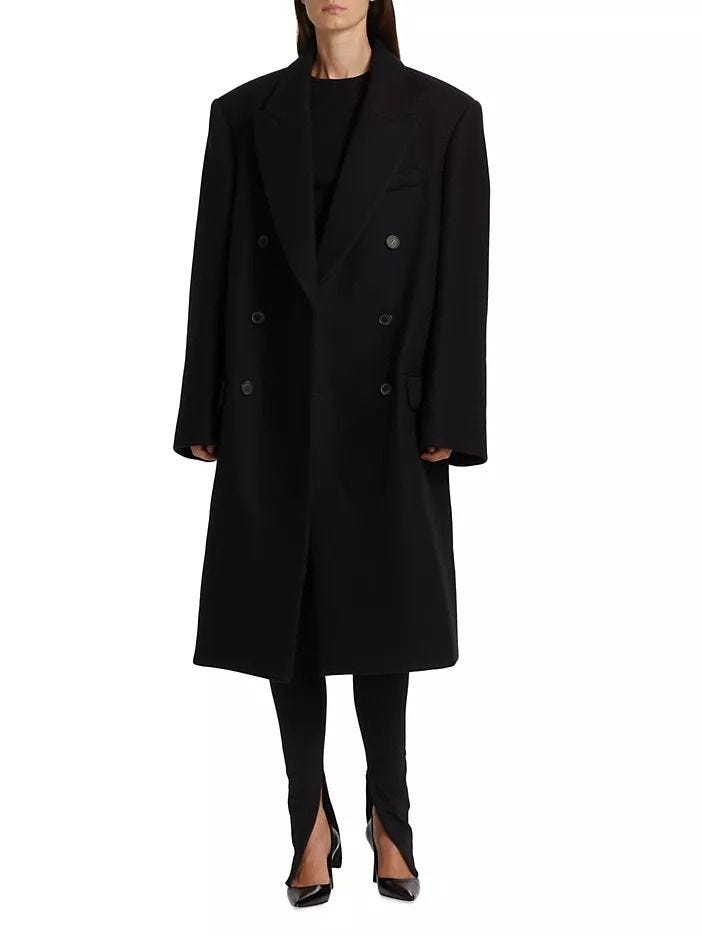  x Hailey Bieber Double-Breasted Wool Coat