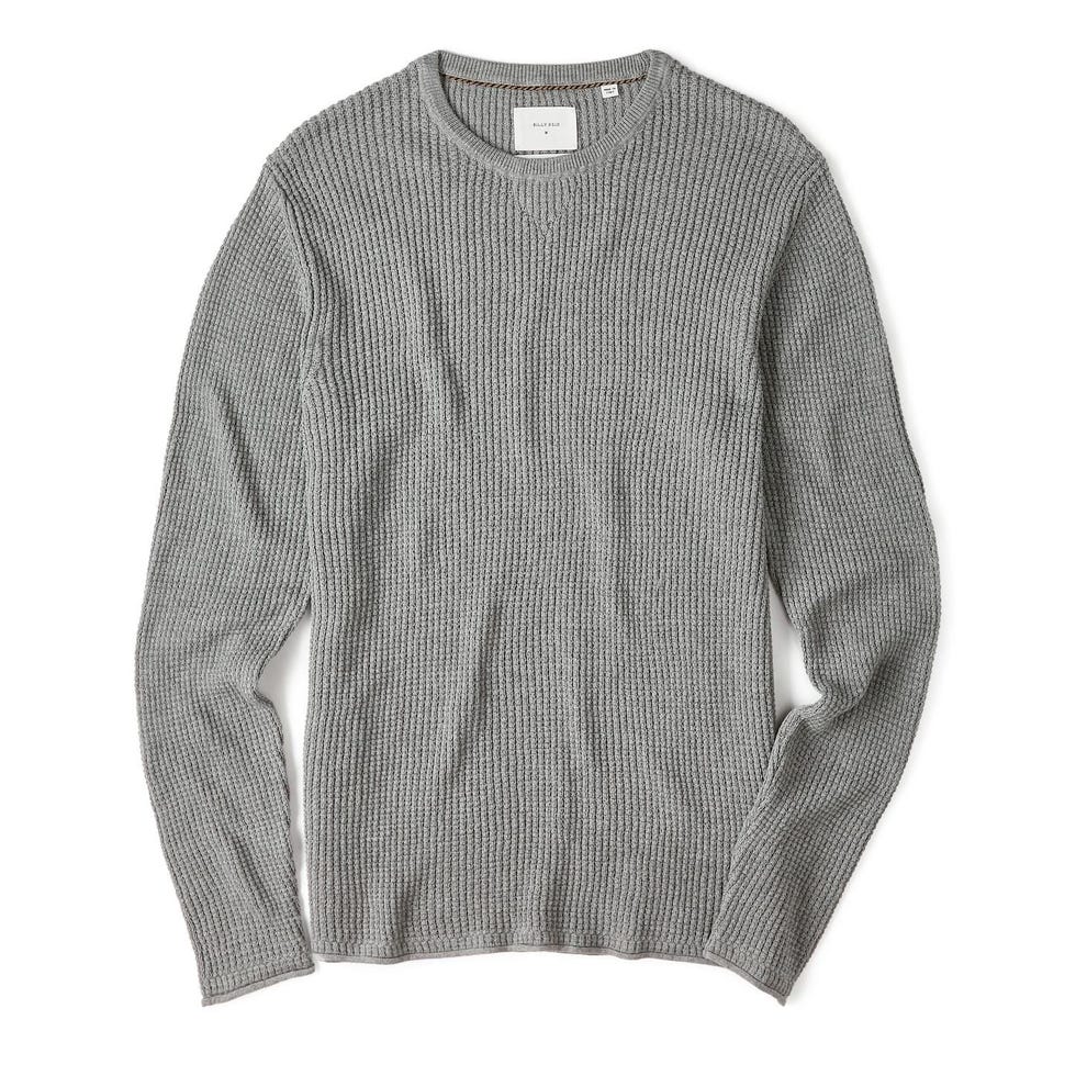 Waffle Cotton Cashmere Crewneck Sweater