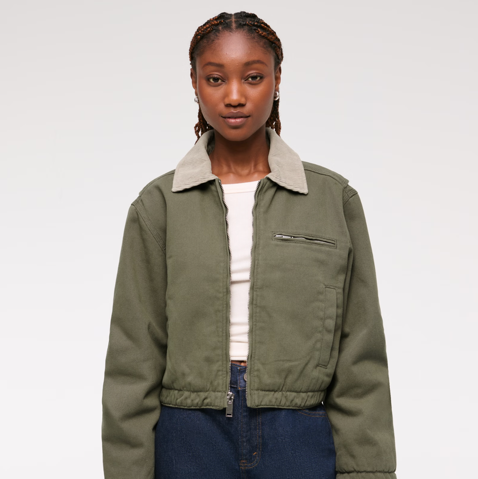 Cropped Twill Workwear Jacket