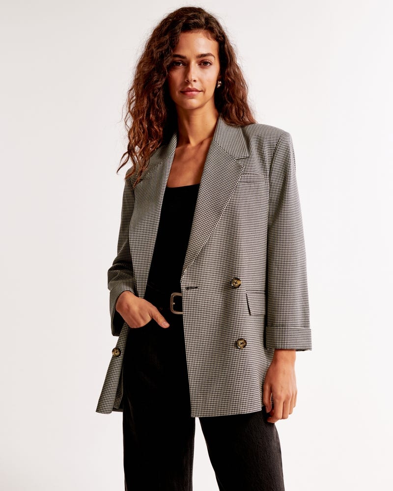 Double-Breasted Slouchy Blazer