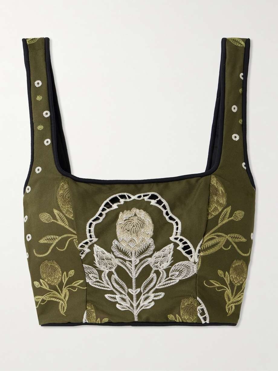 Amanda Relato Cropped Embroidered Top