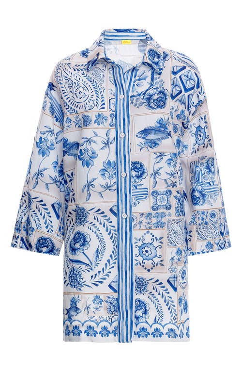 Chrissy Azure Oversize Cover-Up Shirt