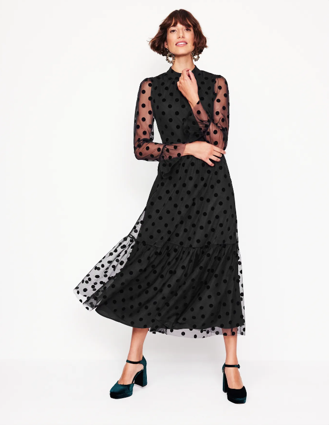 High Neck Tulle Tea Dress