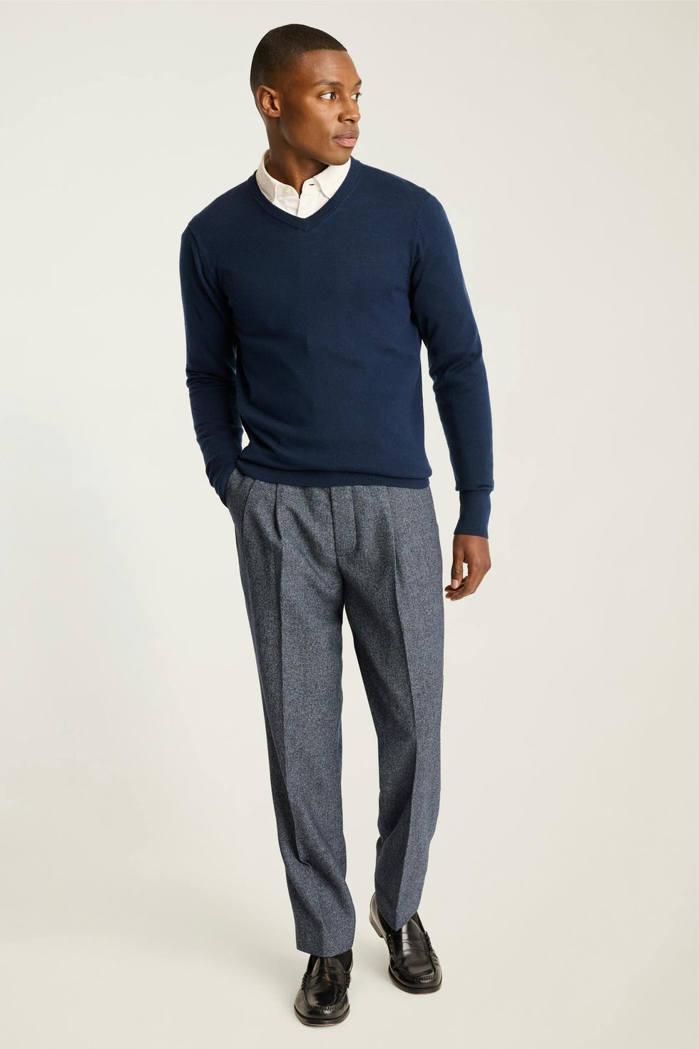 Pleated Wool Trouser