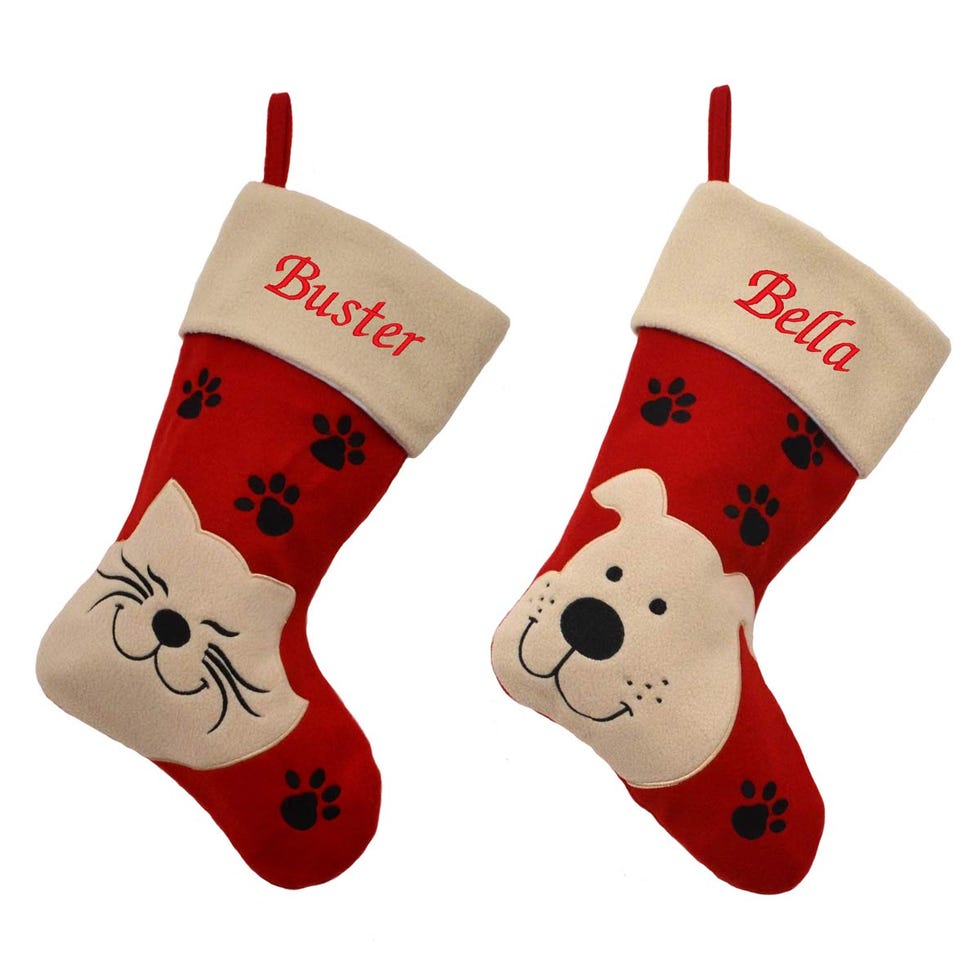 Personalised Embroidered Dog & Cat Christmas Stockings