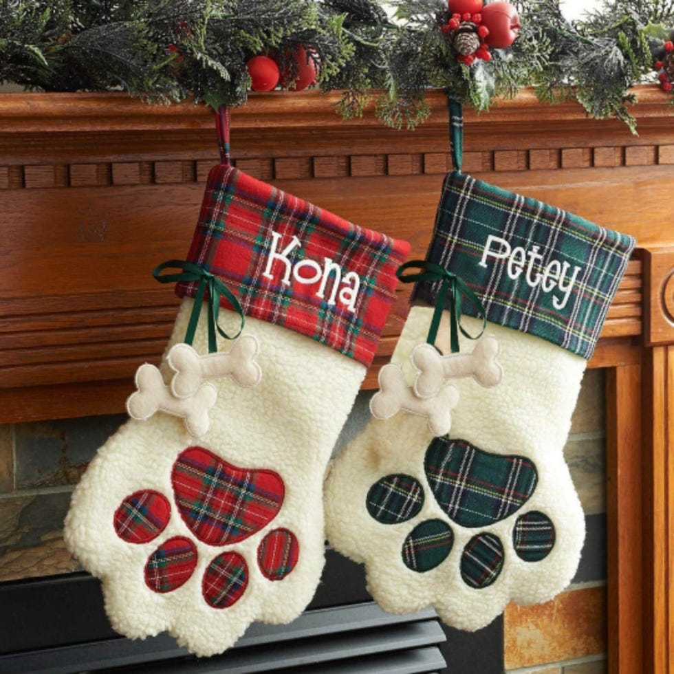 Personalised Dog Paw Christmas Stockings