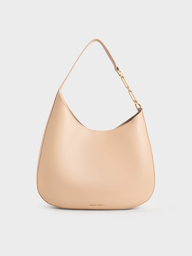 Agatha Chain-Accent Slouchy Hobo Bag