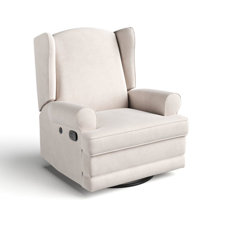 Serenity Swivel Reclining Glider Rocking Chair with USB