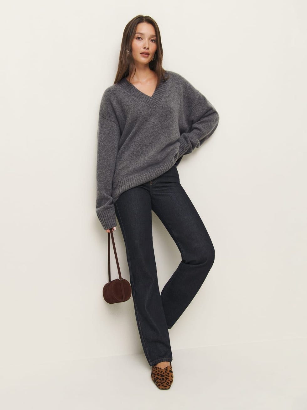 Jadey oversized cashmere V-neck sweater