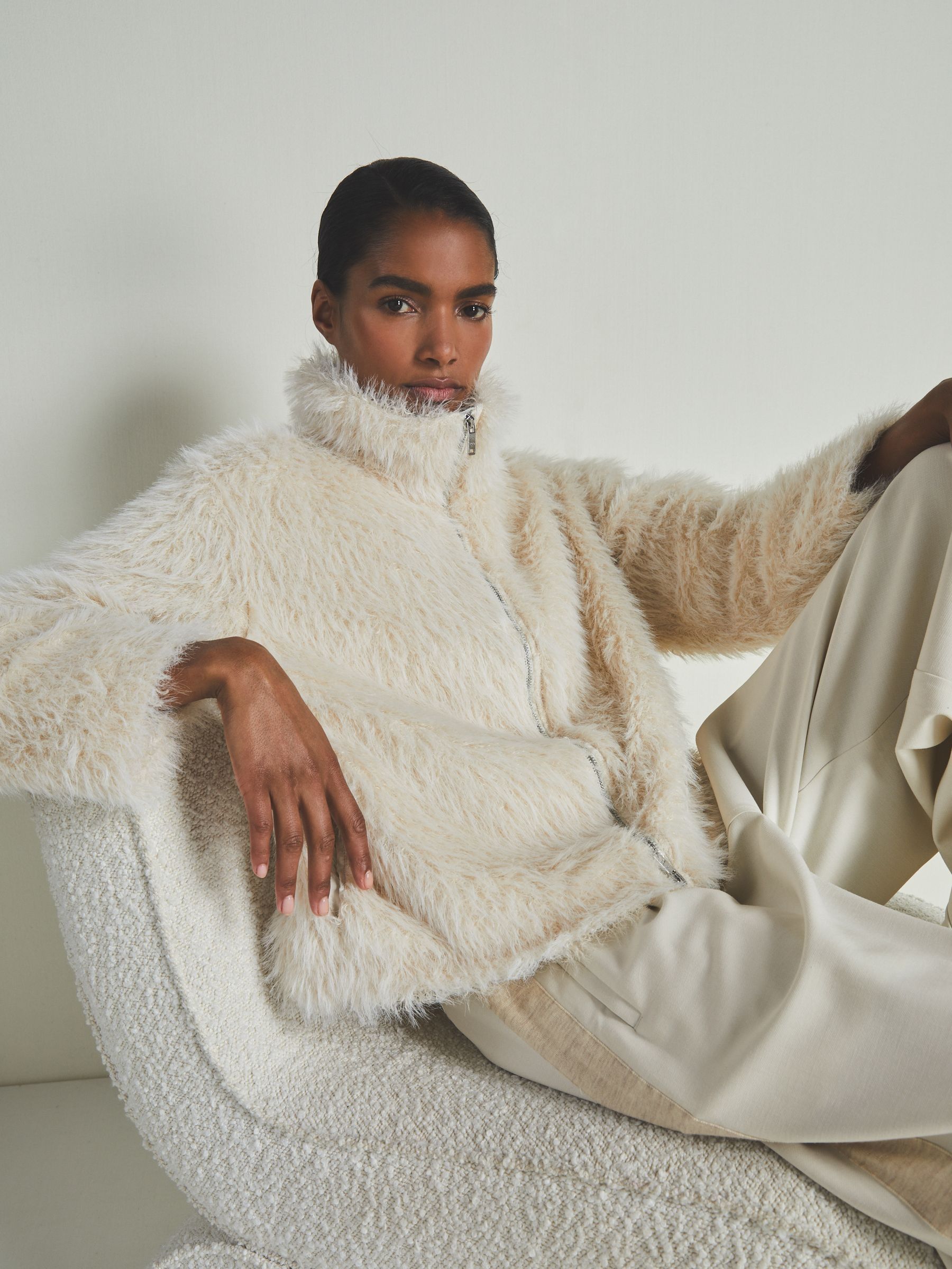 Next white fur coat online