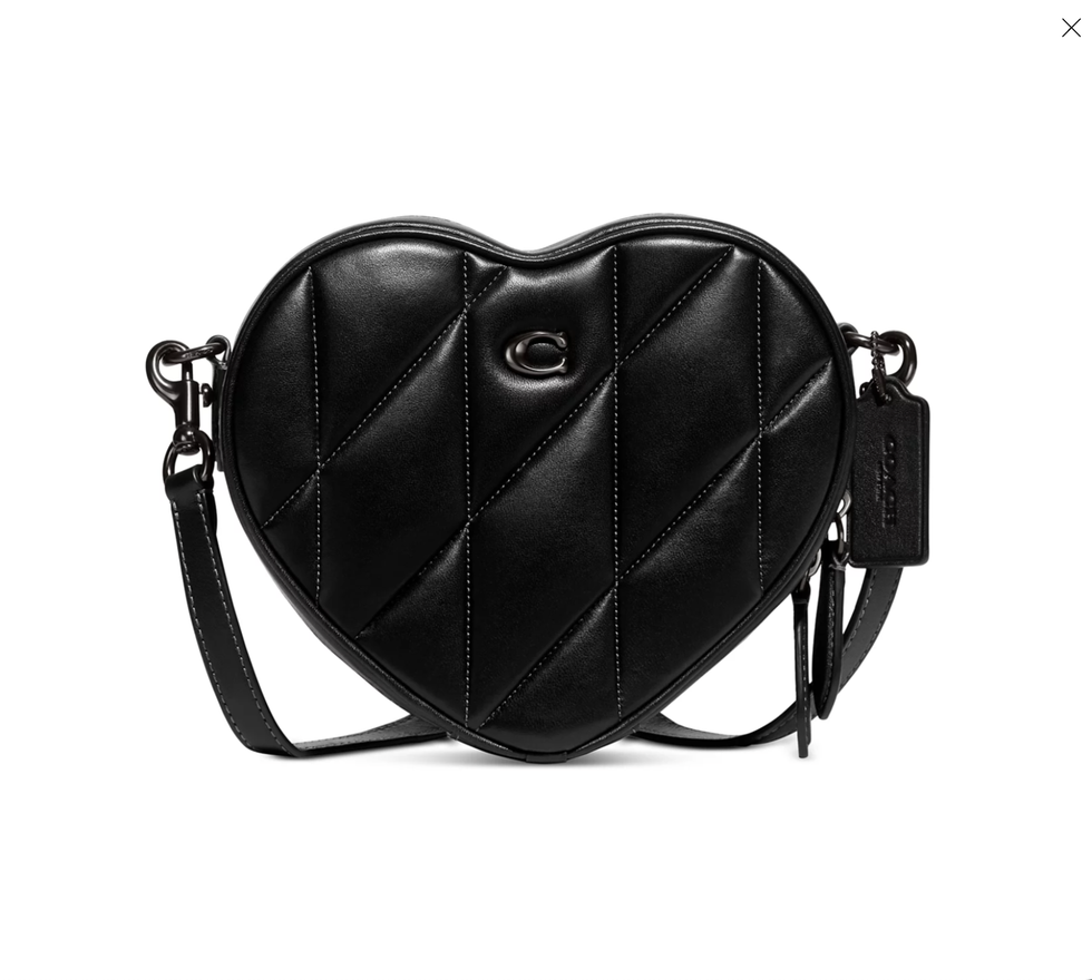 Quilted Leather Heart Crossbody