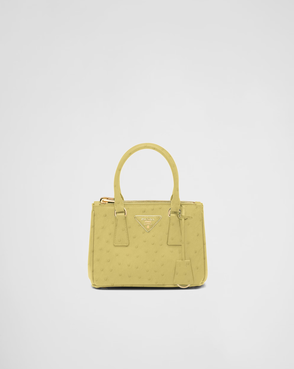 Galleria Ostrich Leather Mini Bag