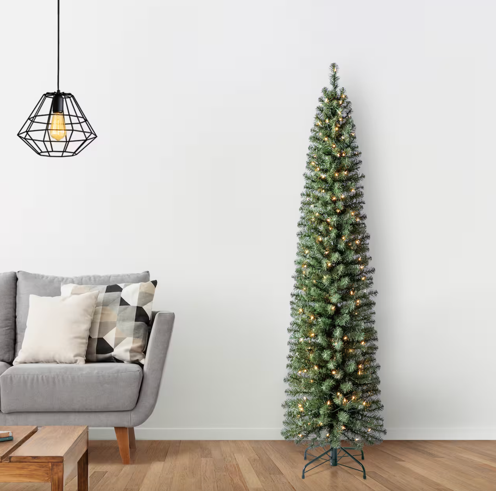 7ft. Pre-Lit Pencil Artificial Christmas Tree