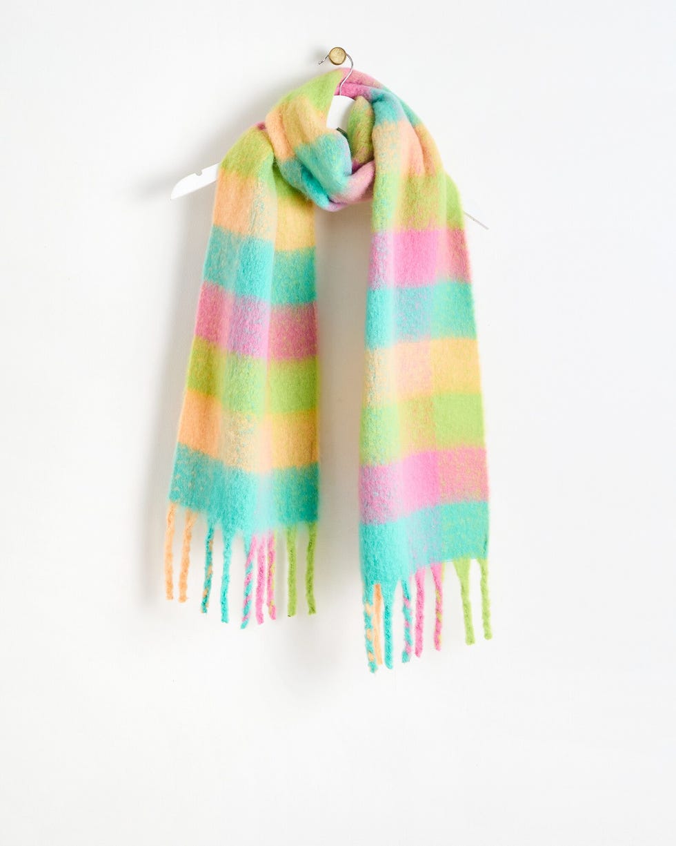 Green & Pink Heavyweight Check Scarf