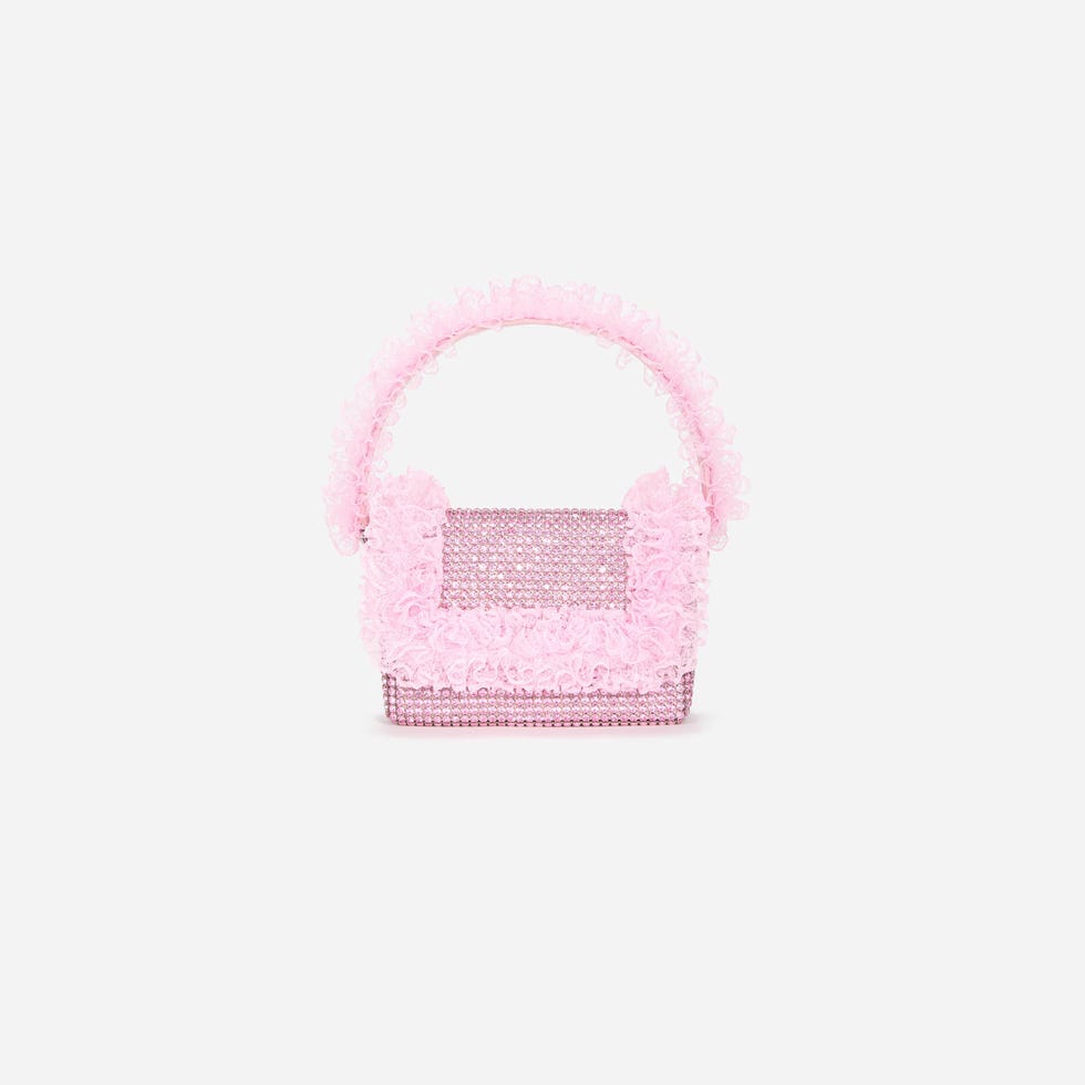 Pink Crystal Lace Detail Bag