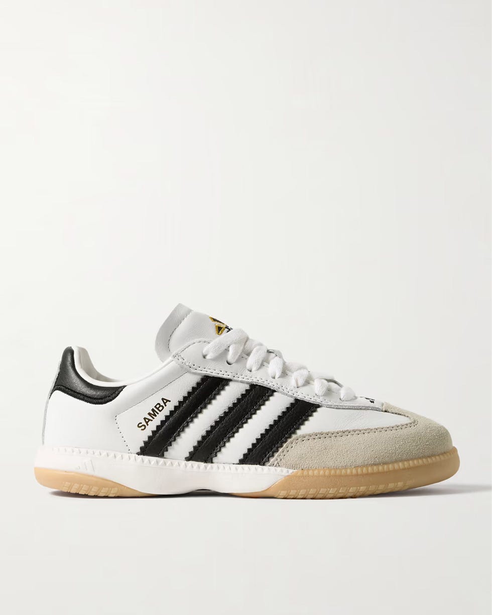 Samba MN suede-trimmed leather sneakers