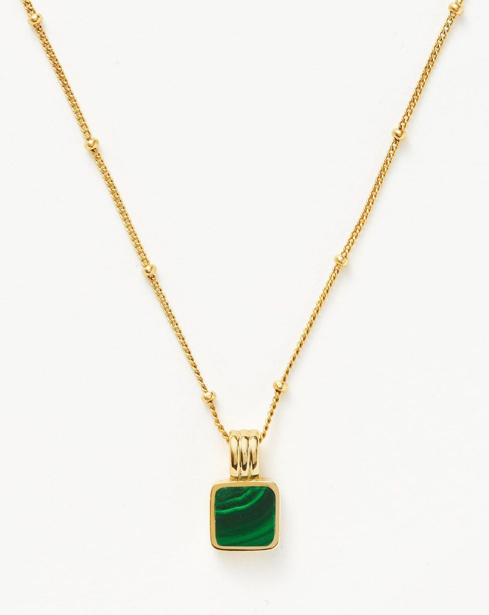 Lucy Williams Square Malachite Necklace