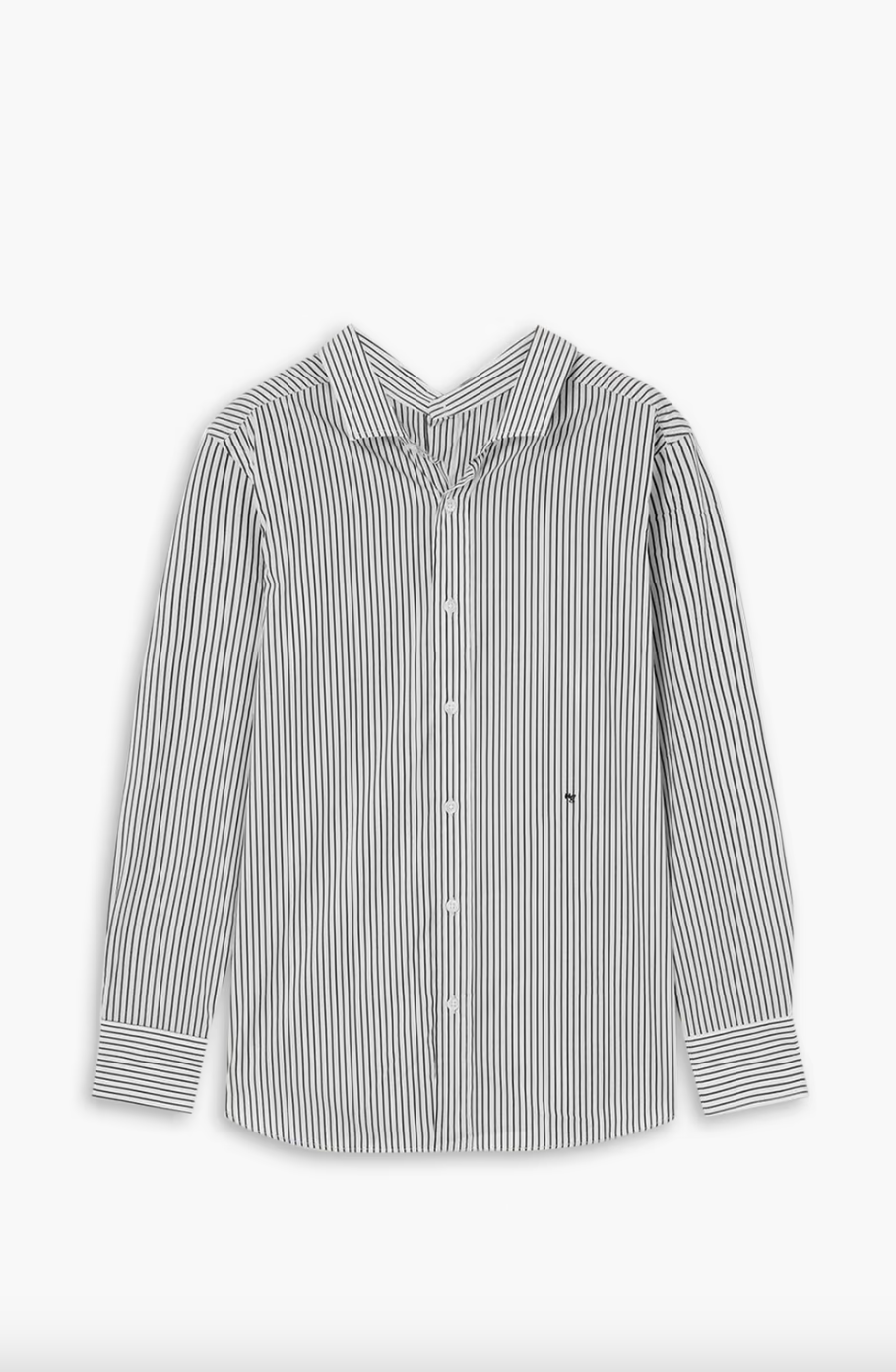 Striped cotton-blend poplin shirt