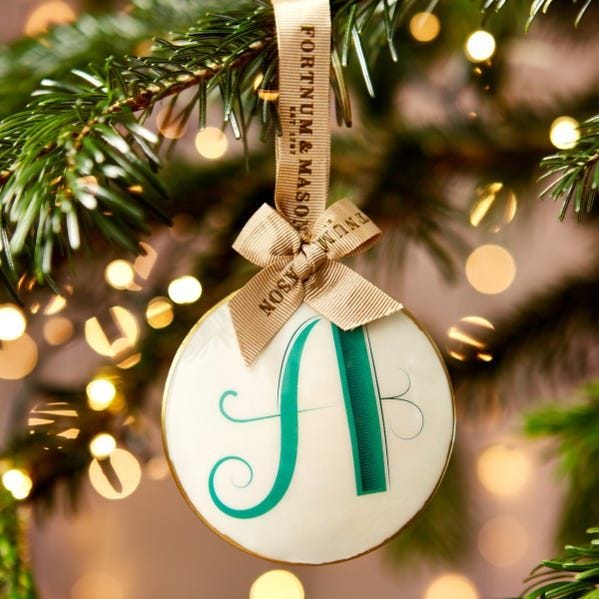 Fortnum's Eau de Nil Alphabet Christmas Decoration